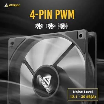 Antec PWM PC Fans, 120mm Fan, 4 Pin PWM, 60.4CFM Case Fans, 12V 4 Pin PWM Connector, Computer Fans with 1400 RPM, P12 Series 5 Packs