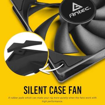 Antec PWM PC Fans, 120mm Fan, 4 Pin PWM, 60.4CFM Case Fans, 12V 4 Pin PWM Connector, Computer Fans with 1400 RPM, P12 Series 5 Packs