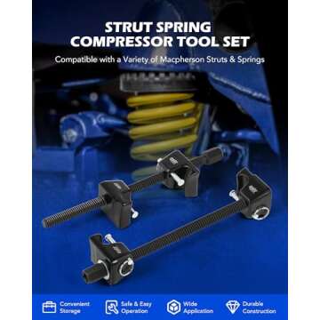 Orion Motor Tech 2pc Macpherson Strut Spring Compressor Tool Set With 10.5" Range