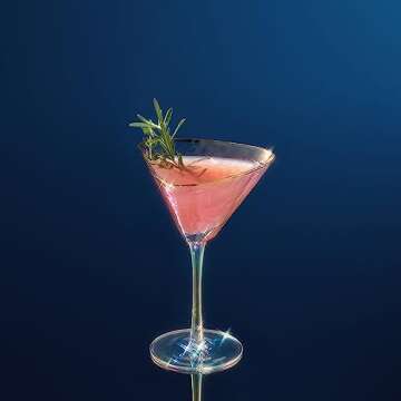 Iridescent Hammered Martini Glasses Set - Elegant Cocktail Experience