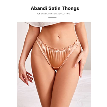 Abandi Satin Thongs Silk Feeling G-String Panties 4-Pack