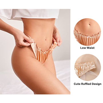 Abandi Satin Thongs Silk Feeling G-String Panties 4-Pack