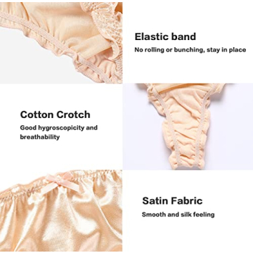 Abandi Satin Thongs Silk Feeling G-String Panties 4-Pack