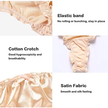 Abandi Satin Thongs Silk Feeling G-String Panties 4-Pack