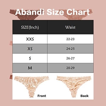 Abandi Satin Thongs Silk Feeling G-String Panties 4-Pack
