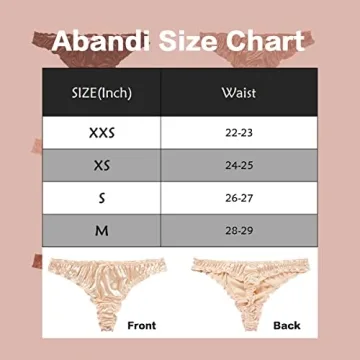 Abandi Satin Thongs Silk Feeling G-String Panties 4-Pack