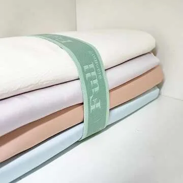 Siaomo Bed Sheet Organizer Bands, Sheet Set Storage Label Bands, Elastic Bedding Sheet Straps Wraps for Organizing Linen Closet （Full 4PCs | Green）