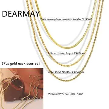 DEARMAY Layered 14K Gold Chain Choker Necklace Set for Women Trendy