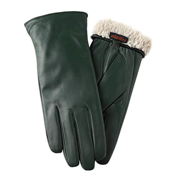 FEIQIAOSH Premium Genuine Leather Winter Gloves for Women