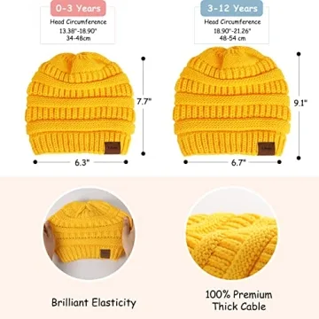 Kids Satin Lined Winter Hat Perfect for Warmth and Style