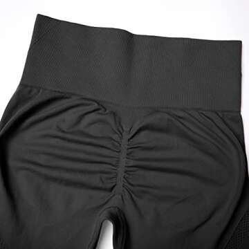OMKAGI Women Scrunch Butt Lifting Leggings Seamless High Waisted Workout Yoga Pants(M,1149-Contour-Black)