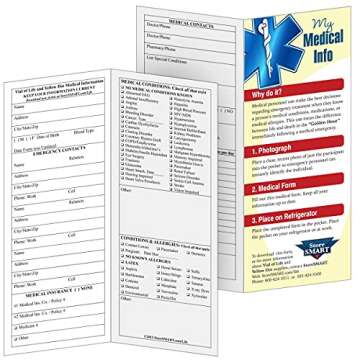 Vial of Life Medical Info Pocket - Magnetic Holder - 5-Pack