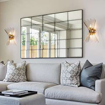 VILUXY Mid-Century Wall Sconces Antique Brass Brush Paint Finish Bedside Wall Sconce Lighting Fixture with Starburst Shade for Bedroom, Hallway, Entryway, Passway, Bathroom, Vanity 2 Pack