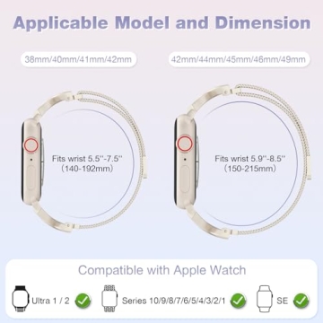 Stylish Thin Apple Watch Bands for All Series 38-42mm
