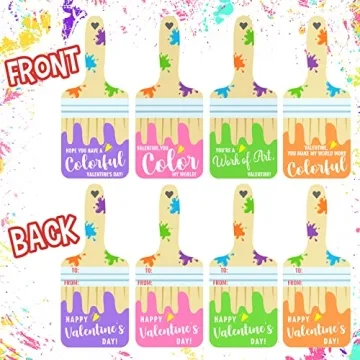 Cute 24 Pack Valentine Cards with Watercolor Paint Sets
