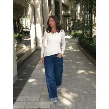 OMKAGI Asymmetrical Long Sleeve Shirt for Women