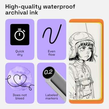 ARTISTRO Set of 9 Fineliner Pens, Black Micro Pens for Drawing, Waterproof Archival Ink, Ultra Fine Tip Pens for Illustration, Technical Pen, Sketching, Writing, Drawing, Journaling, Fine Tip Pens Set