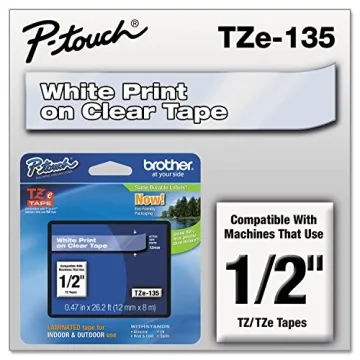Brother Genuine P-Touch TZE-135 Tape - 1/2" Durable Laminated Tape for All Labeling Needs
