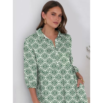 ANRABESS Women's Casual 3/4 Sleeve Maxi Floral Dress