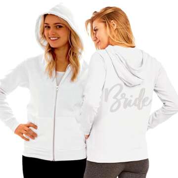 Glam Rhinestone Bride Lightweight Hoodie for Celebrations