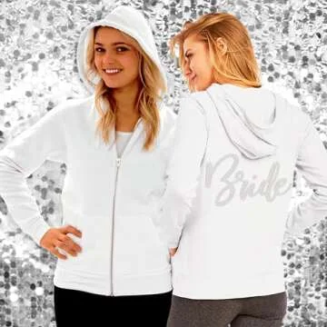 Glam Rhinestone Bride Lightweight Hoodie for Celebrations