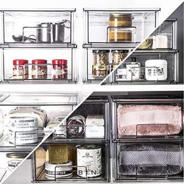 BINO | Stackable Storage Drawers, Small - Clear | THE CRATE COLLECTION | Storage Bins With Drawers B...