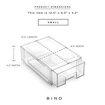 BINO | Stackable Storage Drawers, Small - Clear | THE CRATE COLLECTION | Storage Bins With Drawers Bathroom Organizers and Storage Organization and Storage Under Sink Organizer Vanity Cabinet Home