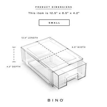BINO | Stackable Storage Drawers, Small - Clear | THE CRATE COLLECTION | Storage Bins With Drawers Bathroom Organizers and Storage Organization and Storage Under Sink Organizer Vanity Cabinet Home