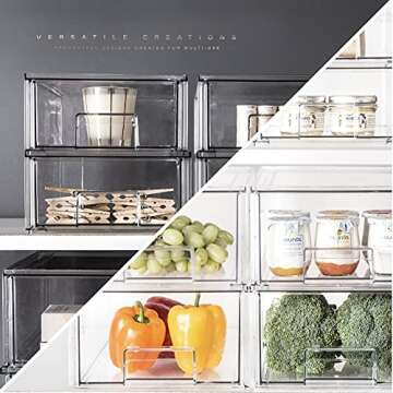 BINO | Stackable Storage Drawers, Small - Clear | THE CRATE COLLECTION | Storage Bins With Drawers Bathroom Organizers and Storage Organization and Storage Under Sink Organizer Vanity Cabinet Home