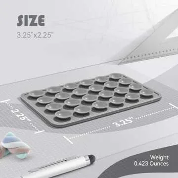 Silicone Phone Sticky Grip, Suction Phone Case Mount for iPhone and Android, Hands-Free Sticky Cell Phone Grip, Mobile Fidget Mirror Holder for Selfies and Videos