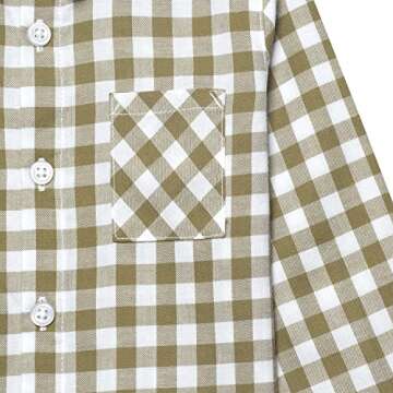 Stylish Tan Plaid Button-Up Shirt for Baby Boys