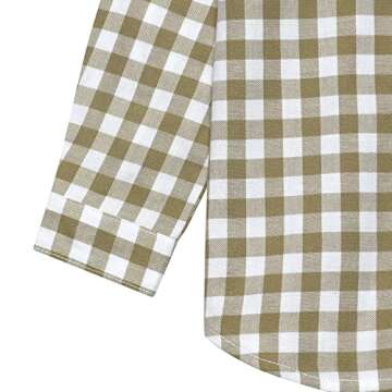 Stylish Tan Plaid Button-Up Shirt for Baby Boys