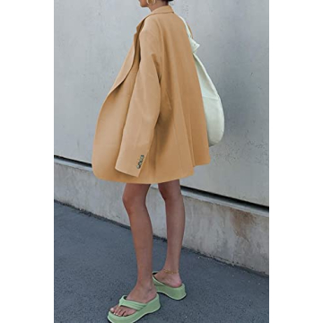 Chic Grlasen Women's Oversized Khaki Blazer for All Occasions