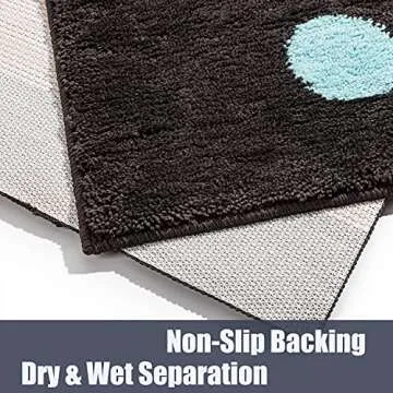 DBJOY Boho Bathroom Rugs Non-Slip Abstract Bath Rugs Microfiber Cute Mat Black Washable for Tube/Washbasin/Toilet (Black-Sunrise, 16"X24")