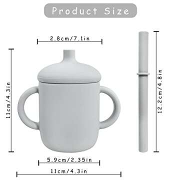 TQONEP Toddler Silicone Sippy Cup for Safe Drinking