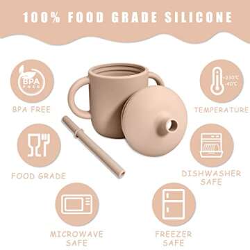 TQONEP Toddler Silicone Sippy Cup for Safe Drinking