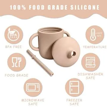 TQONEP Toddler Silicone Sippy Cup for Safe Drinking