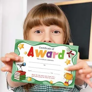 Junkin 32 Pcs Star Student Certificate Award Wristband Happy Birthday Certificate Recognition Gifts Congrats Celebrity of The Week Month Award for Back to School Classroom(Colorful Star)