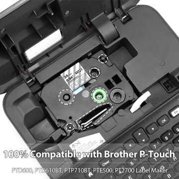 Label KINGDOM 24mm White on Clear Tape Replacement for Brother TZe-155 TZe155 1 Inch TZ Tape 24mm 0.94 Laminated Clear Compatible with Brother P Touch Clear Tape for PTD600 PTP710BT PTP750W, 3-Pack