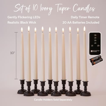 Enchanted Spaces 10 Ivory Flameless LED Taper Candles