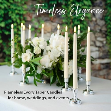 Enchanted Spaces 10 Ivory Flameless LED Taper Candles