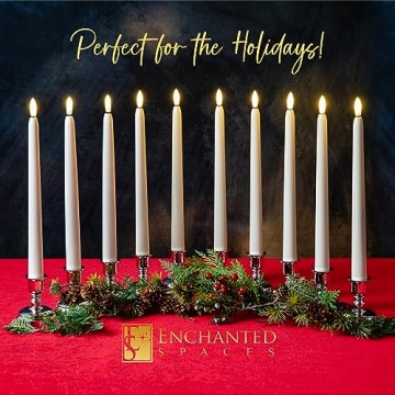 Enchanted Spaces 10 Ivory Flameless LED Taper Candles