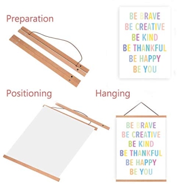 HPNIUB Natural Wood Magnetic Frame - Motivational Wall Art