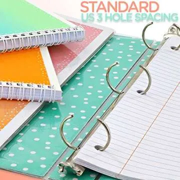 Unique Design 1 inch 3 Ring Vinyl Binder with Interior Pockets Perfect for Kids School, College and Office to Organize Projects, Presentations and More Sherbert Print Green & Pink (2 Pack) by Emraw