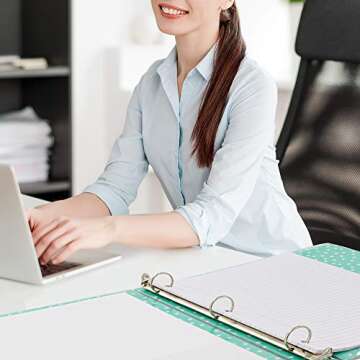 Unique Design 1 inch 3 Ring Vinyl Binder with Interior Pockets Perfect for Kids School, College and Office to Organize Projects, Presentations and More Sherbert Print Green & Pink (2 Pack) by Emraw