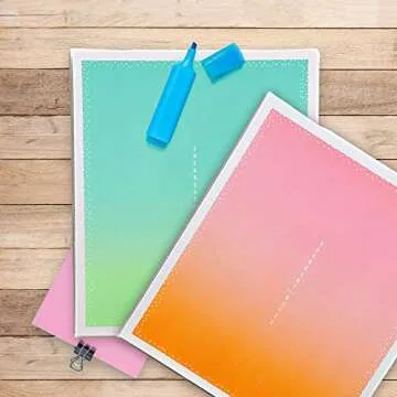 Unique Design 1 inch 3 Ring Vinyl Binder with Interior Pockets Perfect for Kids School, College and Office to Organize Projects, Presentations and More Sherbert Print Green & Pink (2 Pack) by Emraw