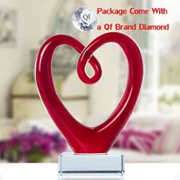 5'' Tall Art Glass Heart Sculpture Centerpiece Party Home Decoration Gift Art Style Valentines Day Gifts