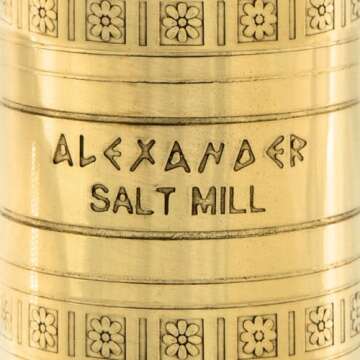 Alexander Home Greek Salt Mill 8 Inch Crank - Elegant Grinder