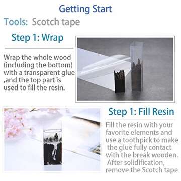 4 Pcs Ebony and Red Sandalwood Broken Wooden, 2 Pcs Red, 2 Pcs Black, DIY Resin Molds Materials, Silicone Mold Making Supplies, Size 9 x 9 x 40mm