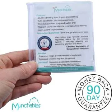 Munchables Tear Drop Chew Necklace for Children, Adults and Teens - Sensory Chewable Jewelry (Navy)